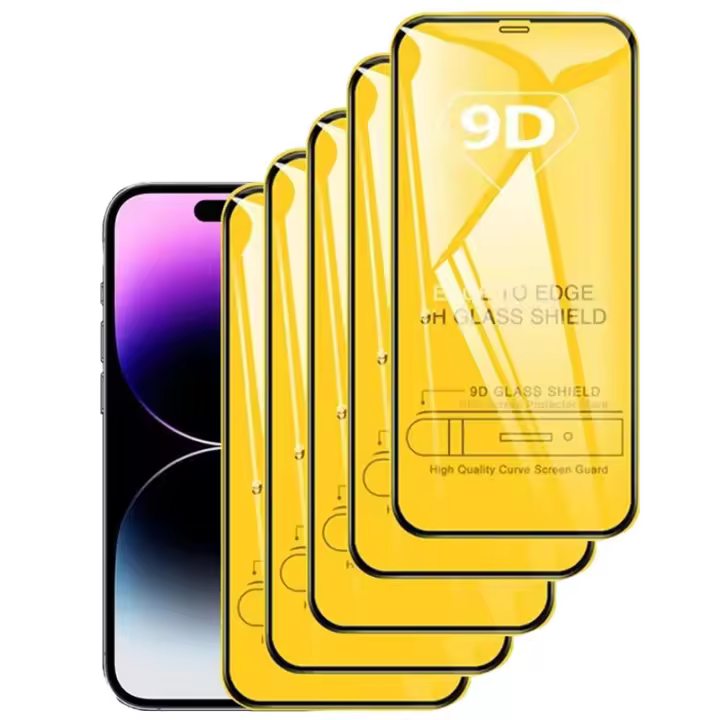 Protector de pantalla de vidrio templado 9D para IPhone, cristal Protector para IPhone 14, 13, 12, 11 Pro Max, X, XR, XS Max, 7, 8, 6S, 14 Plus, 5 uds. - 1