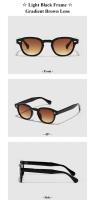 2025 Gafas de sol redondas retro para hombre y mujer, diseñador de marca famosa, gafas de sol vintage de lujo para rostros pequeños. - details 7