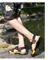 Casual Men Outdoor Sandals Summer Breathable Flat Sole Beach Shoes Comfort Soft Walking Hiking Sandals Athletic Male Shoes 2024 - details 13