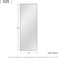 Espejo de Pared Completo Espejo de Vestidor para Dormitorio Marco de Aleación de Aluminio Dorado - details 10
