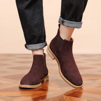 Nuevas botas Chelsea, botines cortos de piel abatible, botas de gamuza de vaca de cuero genuino para hombres - details 18