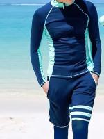 Traje De Baño Para Hombres, De Secado Rápido De Ajuste Ceñido Traje De Buceo, Chaqueta De Manga Larga Y Pantalones Cortos, Traje - details 2