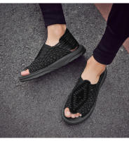 Sandalias trenzadas informales de punta abierta para hombre, sin cordones, de verano 2025 - details 0