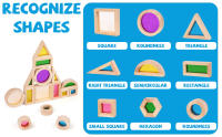 Wooden Rainbow Building Blocks for Kids