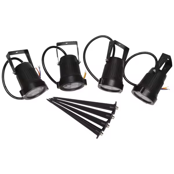 Luces de Jardín LED 4Pcs Foco de Punto al Aire Libre 3W 220V Lámpara Decorativa de Paisaje Impermeable IP65 con Broche - 1