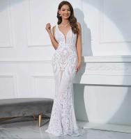 Vestido de Fiesta Elegante con Lentejuelas Sexy Escote en V, Luz Trasera, Adelgazante, Estilo de Sirena para Mujeres - details 1