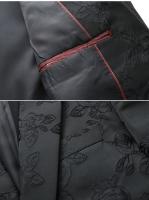 Chaqueta de esmoquin Floral para hombre, traje bordado rosa - details 7