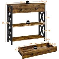 Mueble Auxiliar Vintage de Consola Estrecha Cajón Gran para Sala, Entrada, Pasillo Blanco - details 11