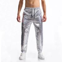Modo Superficie brillante estampage à chaud hommes pantalons décontractés Harajuku Hip Hop Disco danse Streetwear cordon discothèque pantalon - details 20