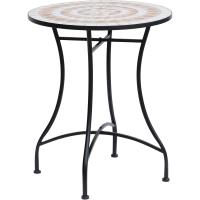 Mesa de Jardín Mesa Mosaico Cerámica y Redonda Mesita de Café para Terraza Balcón Φ60x71cm - details 0