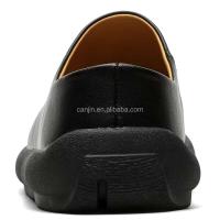 Nuevos zuecos de madera de cuero genuino de alta calidad para hombres talla grande 38-46 antideslizantes informales zapatos de moda ligeros negros puros - details 1