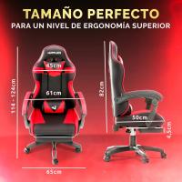 Silla Gaming Profesional con Masajeador - Silla de Oficina Ergonómica con Reposapiés, Altura Regulable y Respaldo Abatible - Silla Gamer para Juegos - details 8