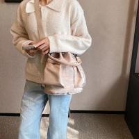 Bolso portátil con cordón para mujer, bolso cruzado informal de estilo coreano para teléfono, bolso de hombro ajustable de gran capacidad de Color sólido - details 3