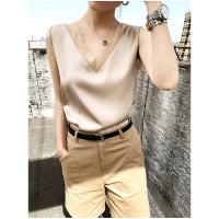 Blusa de seda satinada para mujer, camisa elegante de Estilo Vintage para oficina, básica de gasa, color negro, para verano, 2022 - details 14