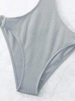 Bañador Sexy de una pieza para mujer, traje de baño de Color sólido, Bikini a rayas, novedad de 2024 - details 10