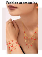 Arbol de Navidad con Collar de circón, pulsera, pulsera, mujer, inoxidable Maple, Cuban Cadena, joyería de Fiesta Diaria - details 6