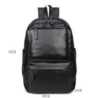 Mochilas de cuero PU impermeables, mochila escolar para hombre, bolsas de viaje para ordenador portátil de 14 pulgadas, alta capacidad - details 0