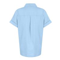Camisa Simple y a la Moda para Mujer Algodón y Lino Informales, Clásicas con Manga Corta y Borlas - details 69