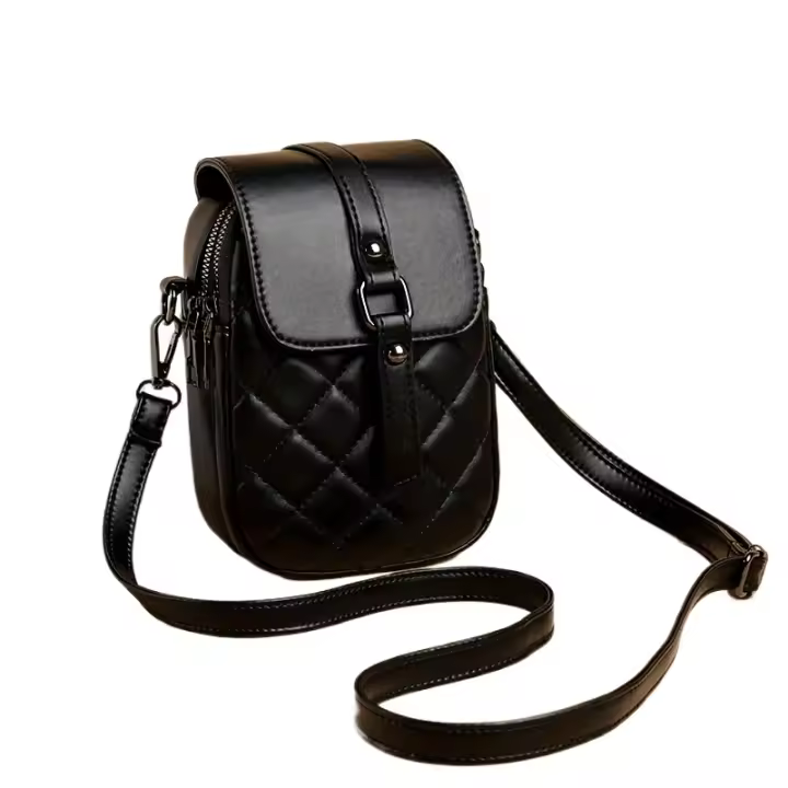 Mini bolso cruzado acolchado de Argyle, bolso de teléfono móvil con solapa de moda, bolso de hombro multicapa para mujer - 1