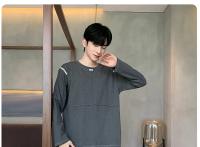 Pijamas con estampado a rayas para hombre, ropa de dormir de algodón peinado con cuello redondo, talla grande, a la moda, Y2k, otoño e invierno, 2024 - details 47