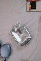 Minimalista Bolsa de Cosméticos de Plata PU Organizador Portátil con Alta Sensación - details 15