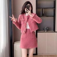 Otoño/Invierno nuevo conjunto elegante de dos piezas: chaqueta y falda de lana elegantes y gruesas, traje de dama sofisticado gran oferta - details 27