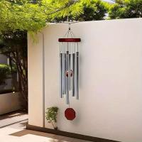Caja de viento de madera para jardín, decoración de terraza, artesanía, 6 tubos de metal, 1 tubo - details 0