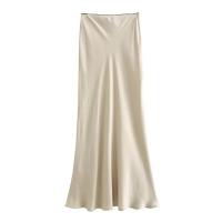 Faldas largas para mujer, falda Midi elegante de fiesta de noche con mariposa, moda plisada, color Beige y negro, verano y otoño 2024 - details 8