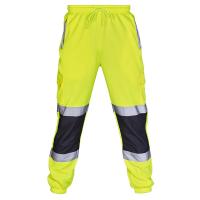 Pantalones Cargo informales elásticos de cintura media con rayas reflectantes para hombre, pantalones con bandas en el tobillo, ropa de trabajo - details 1