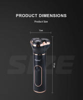 Kemei-Afeitadora eléctrica recargable para hombre, maquinilla de afeitar de uso en seco y húmedo, IPX7, impermeable, Mini máquina de afeitar para hombre, hoja afilada rotativa 3D, KM-1315 - details 8