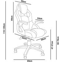 Escritorio, Silla de Oficina, Silla de Ordenador, Silla Giratoria, regulación en Altura, con Respaldo, - details 5