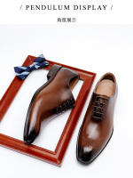 Cuero que aumenta la altura estilo británico cabeza cuadrada zapatos Oxford casuales zapatos de cuero para hombres - details 5