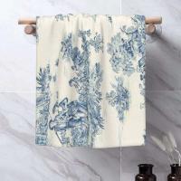 Toile De Jouy Toalla Algodón Francés Azul Marino Baño Ducha Deportes Yoga Toallas - details 77