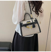 Bolso de mano de empalme de color en contraste de textura premium bolso de mensajero de hombro retro casual de nueva moda para mujer - details 47