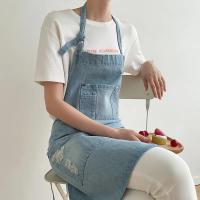 Delantal de Denim Sencillo Uniforme Unisex para Cocinar Ideal para Cocina, Belleza, Uñas, Café - details 1