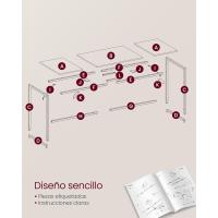 Mesa Oficina Pequeña y Estación Trabajo, Mesa para Teletrabajo, Estudio, Dormitorio, 50 x 100 x 76 cm, Estilo Industrial, Estructura Metal, Marrón Rústico y Negro Tinta LWD41X - details 47