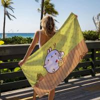 Toallas de playa grandes para baño, toalla de secado rápido Molang para adultos, Sauna para mujer, albornoz de mujer, servilleta de viaje para ducha, deporte - details 7