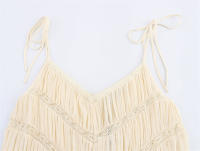 OUWU Tops Cortos Sexys para Mujer Camisetas Sin Mangas Recortadas con Volantes - details 4