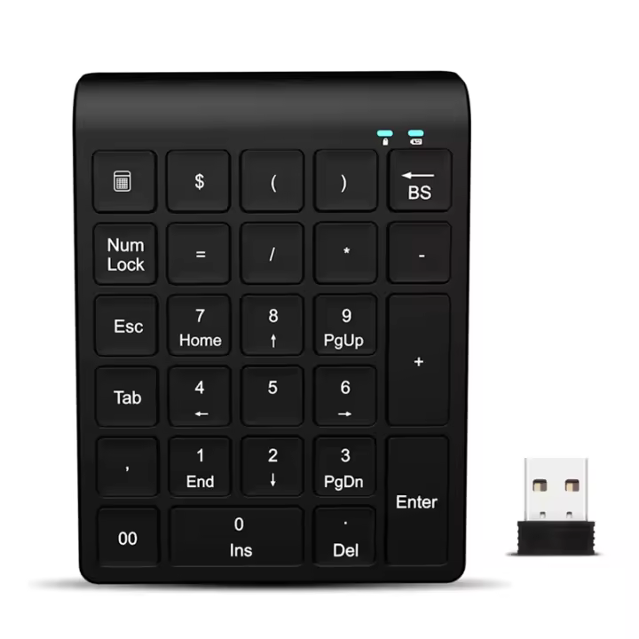 Mini teclado numérico inalámbrico USB 2,4G, teclado Digital multifunción de 27 teclas para escritorio, portátil y tableta - 1