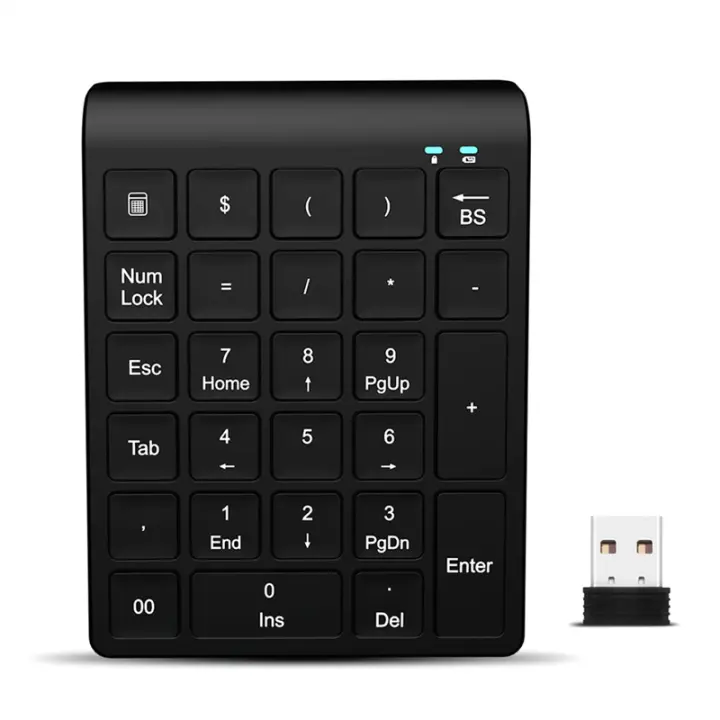 Mini teclado numérico inalámbrico USB 2,4G, teclado Digital multifunción de 27 teclas para escritorio, portátil y tableta - 1