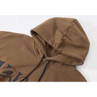 Sudadera con capucha cálida para hombre con estampado de letras y hombros esenciales holgada de diseñador de moda de lana de zorro plateado de diciembre - details 7