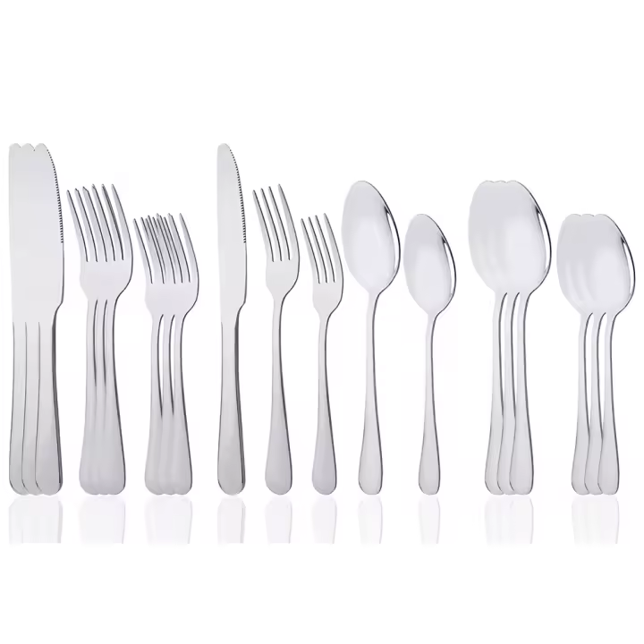 Vajilla azul de acero inoxidable para 4 personas, tenedor, cuchara, cuchillo, espejo de cocina, juego de cubiertos - 1