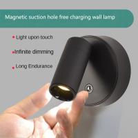Luz LED de pared portátil, foco recargable por USB, rotación de 360 °, sin cableado, lámpara magnética para dormitorio - details 0