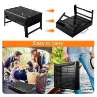 1 Uds. Parrilla de barbacoa portátil plegable, kits de herramientas pequeñas de acero inoxidable para cocinar al aire libre, Camping, Picnics, playa - details 2