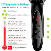 Fast Heating Anti Scald Beard Straightening Comb for Men Professional Hair Styling Straightener Brush for Women Auto Shutoff - details 15