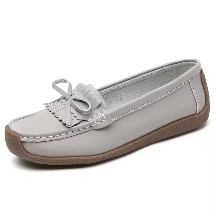 Zapatos de navegación sin zapatos de cuero casual para mujer, cómodos y de moda - 1