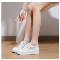 Nuevos Zapatos Blancos Transpirables, Versátiles Zapatos Casuales Delgados De Encaje De Suela Gruesa - details 13