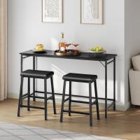 Juego de Taburetes de Bar de Altura de 61 cm Duradero Fácil Montaje Negro EBB01MD01 - details 3