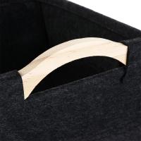 Cesta de almacenamiento de juguetes para perros de fieltro con asa, diseño de dibujos animados, contenedor de juguetes para mascotas, caja negra plegable, organizador de juguetes para gatos y cachorros - details 8