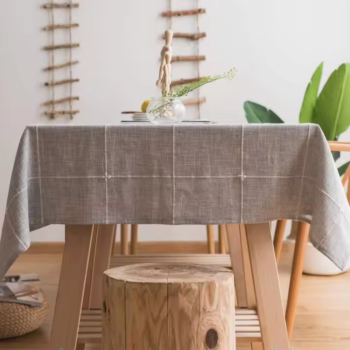 Mantel de Algodón para Mesa de Comedor Rectangular - 1